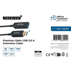 MicroConnect Premium Optic USB 3.0 A-A M-F - High-Speed Connectivity & Performance | USB3.0AAF20A